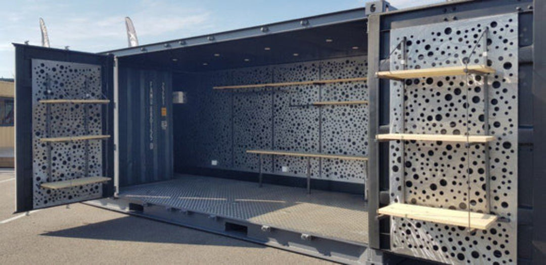 PORTAS LATERAIS de RecipienteS de 20 PÉS, OFICINA, LOJA