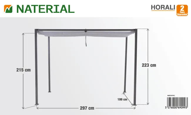 Pérgola de alumínio NATERIAL HORALI 2X3M