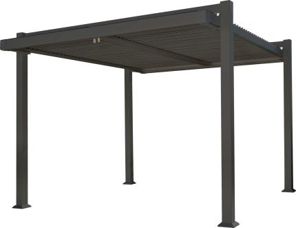 Pérgola de alumínio NATERIAL OMEGA CINZA ESCURO 2,85X4M